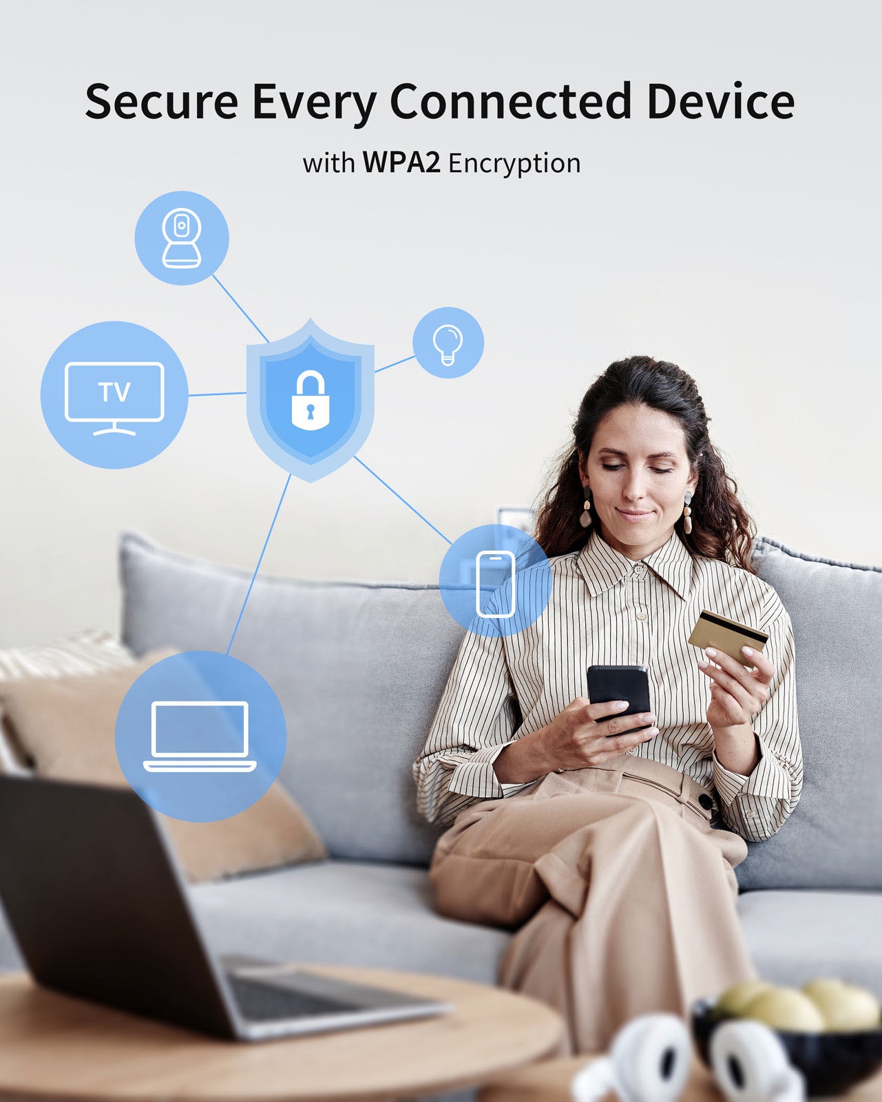 AC1200 WiFi Extender Coverage Up to 1500 sq.ft. and 30 Devices, WiFi Extender Signal Booster for Home Dual Band 5GHz + 2.4GHz, WiFi Booster and Signal Amplifier WPS Easy Setup Internet Booster