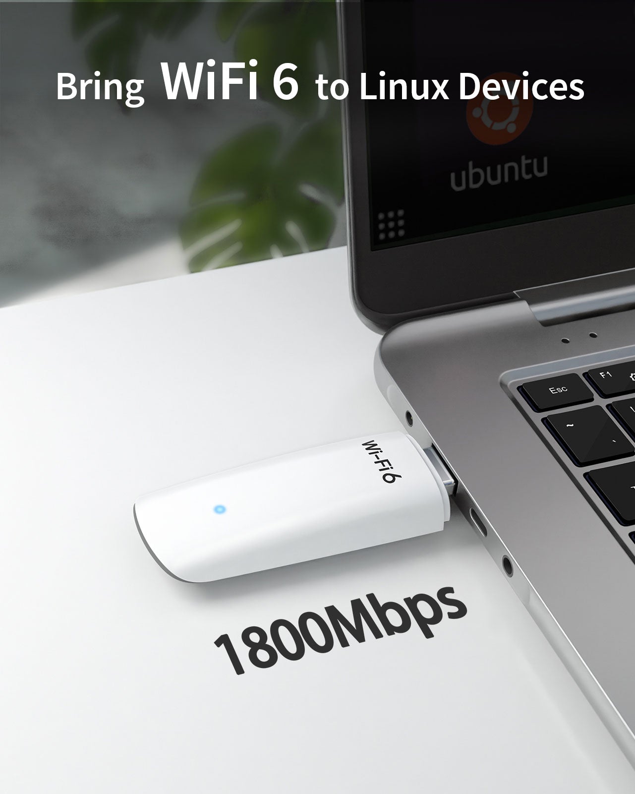 AX1800 WiFi 6 Linux Compatible WiFi Adapter for PC and Raspberry Pi 2+, USB WiFi Adapter Linux for Ubuntu, Mint, Debian, Kubuntu, Mate, Zorin, PureOS, Windows 11/10 WiFi Dongle Dual Band
